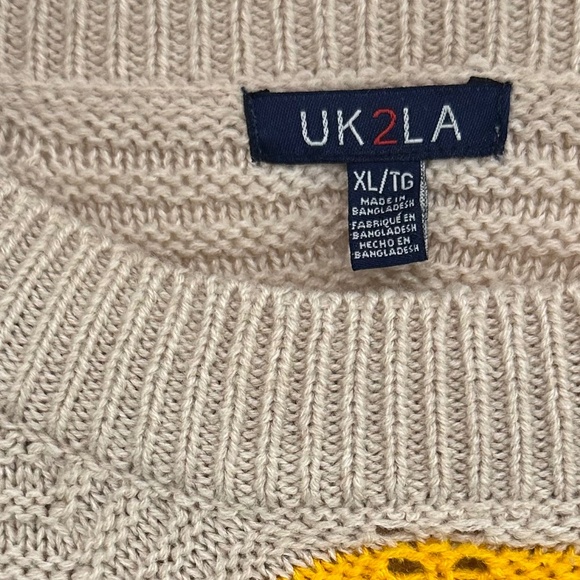 UK2LA | Long Sleeve Chevron Pattern Sweater Scallop Hem Slightly Cropped - Picture 5 of 7